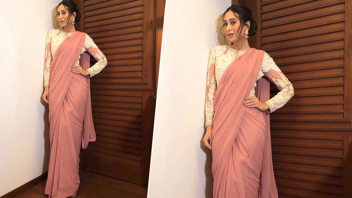 Printed saree with colourfull blouse