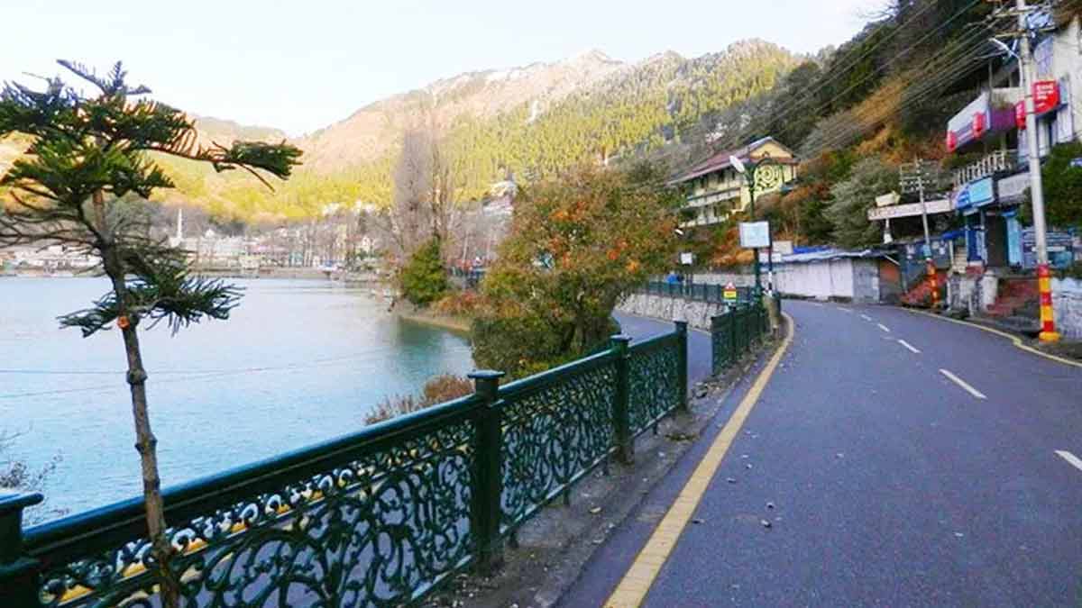 The Mall road of nainital