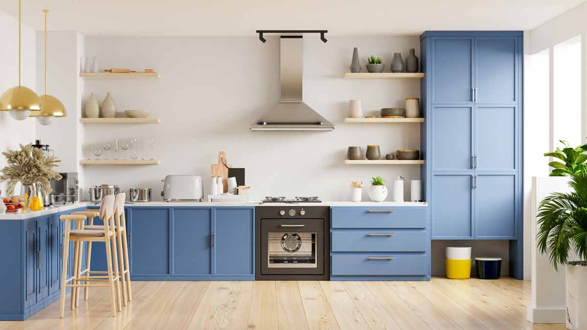 White and blue sunmica