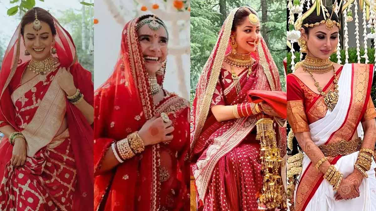 bollywood actresses who wore saree in their wedding