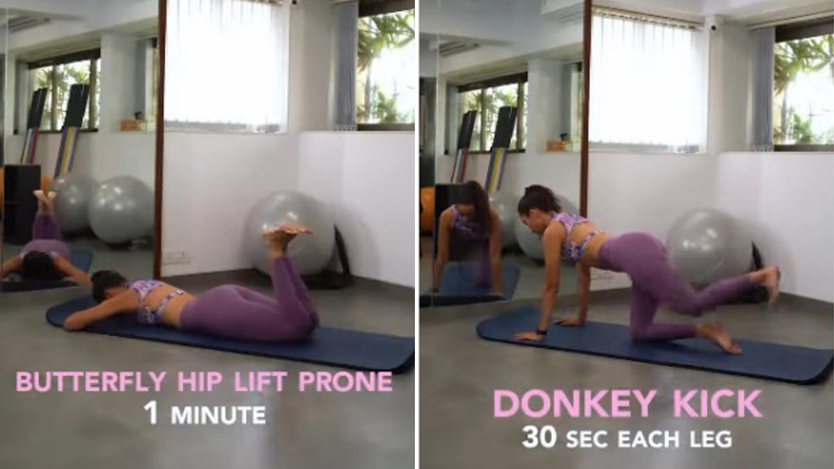 butterfly hip lift and donkey kick