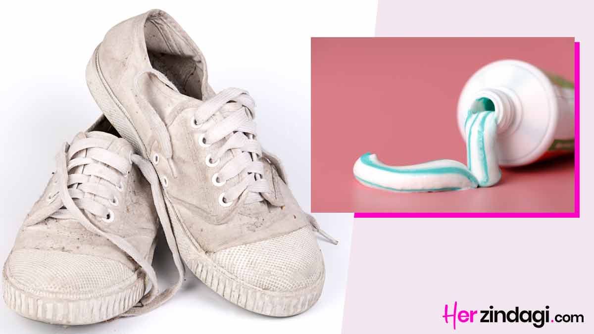 how to clean white shoes in hindi