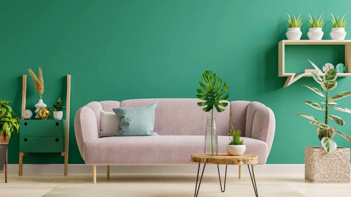 living room green hue