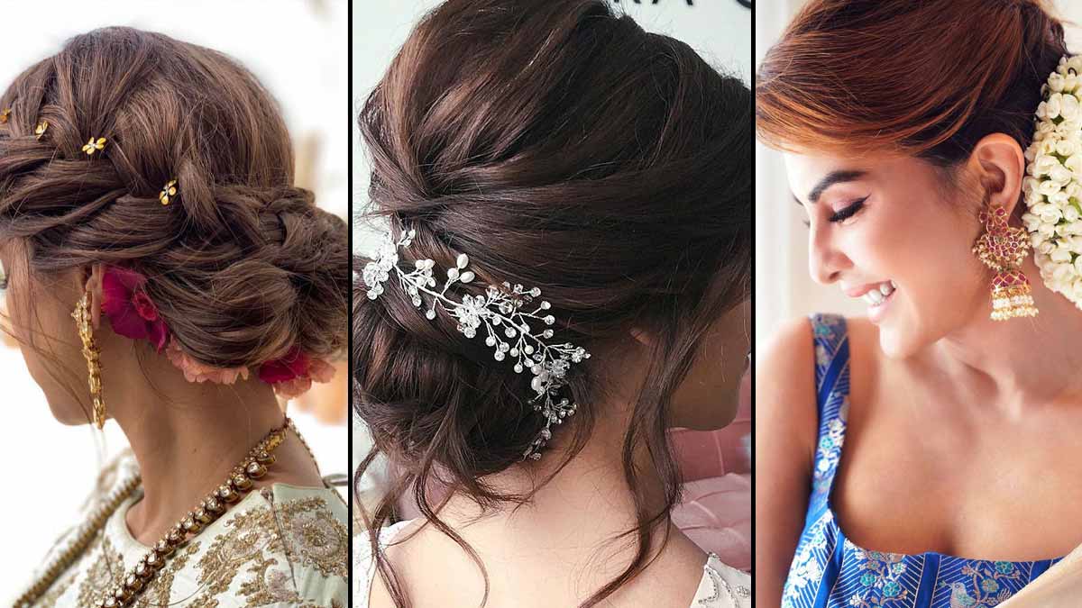 trendy messy bun hairstyle for lehenga | bridal juda hairstyle - YouTube-gemektower.com.vn