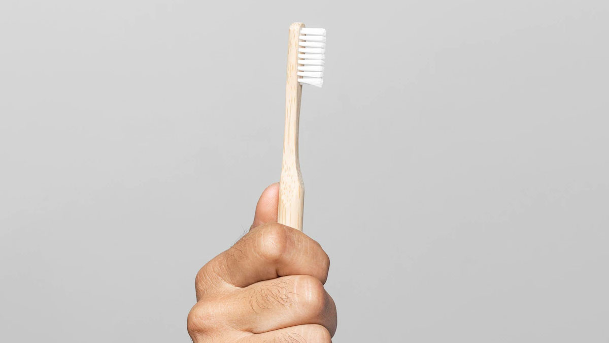 clean with toothbrush