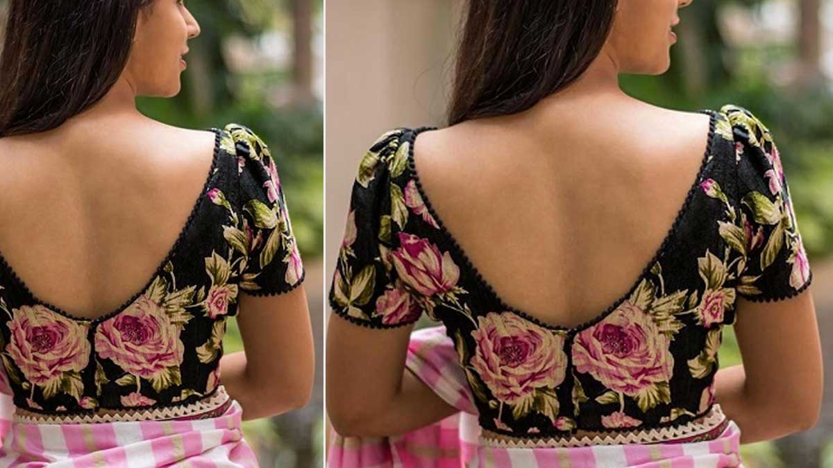 V Neck Blouse Designs लेटेस्ट ब्लाउज डिजाइन Back Blouse Ke Design  v 