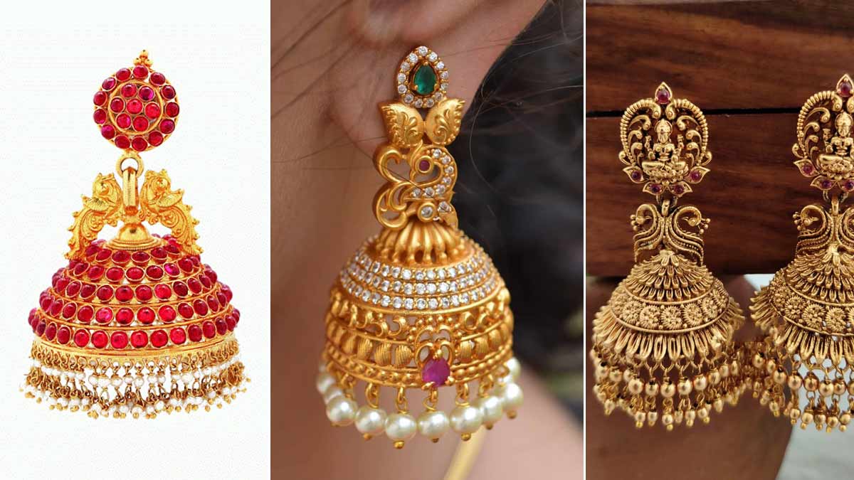 Jhumki Designs | झुमकी डिजाइन | South Indian Jewellery-Jewellery Designs :  इस ओणम पर ट्राई करें ये झुमकी डिजाइंस, देखें तस्वीरें