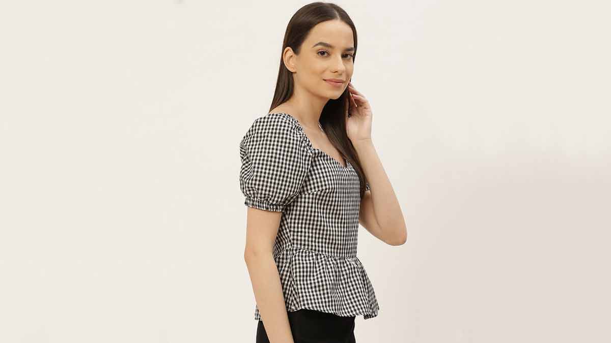 puff sleeves peplum top