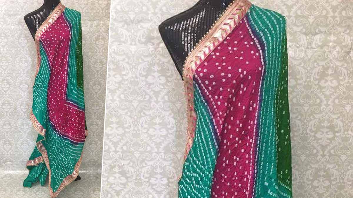 मल्टी कलर चुनरी प्रिंट दुपट्टा tie and dye dupatta style
