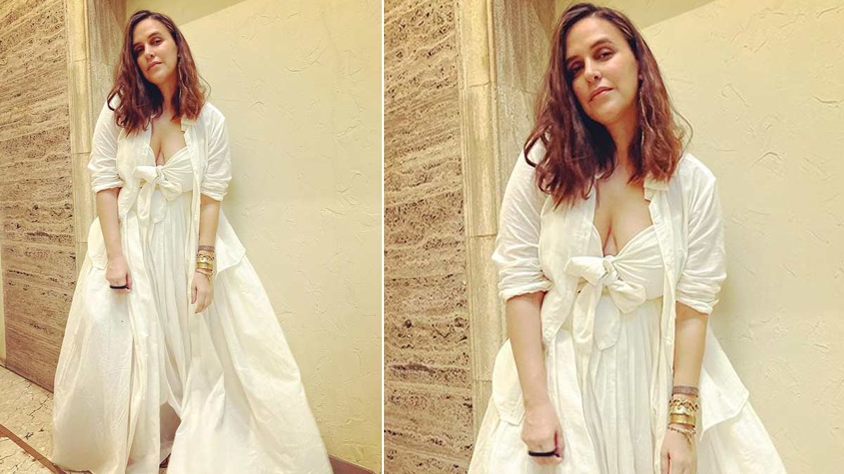 white oversized outfit