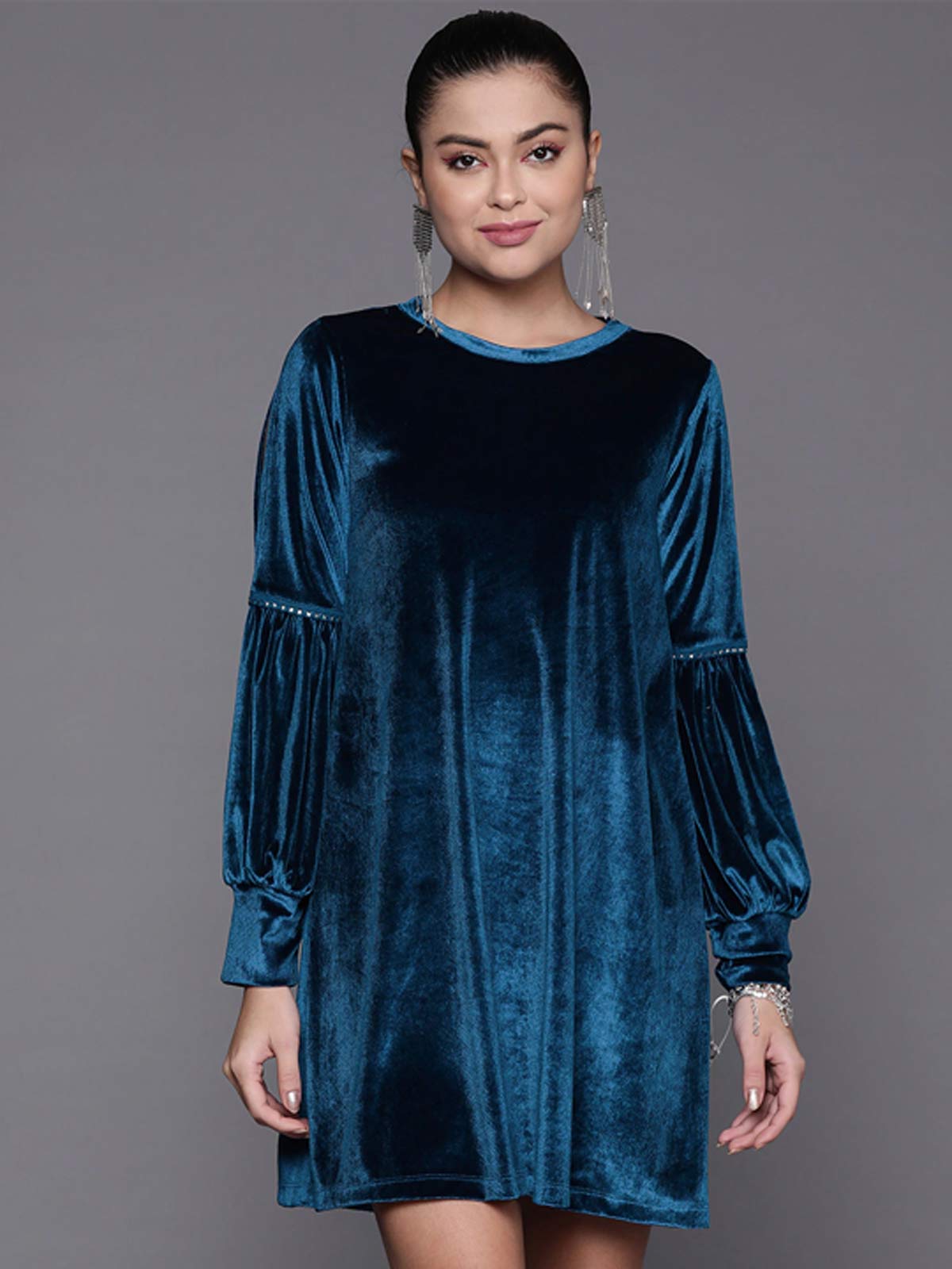 A line velvet dress