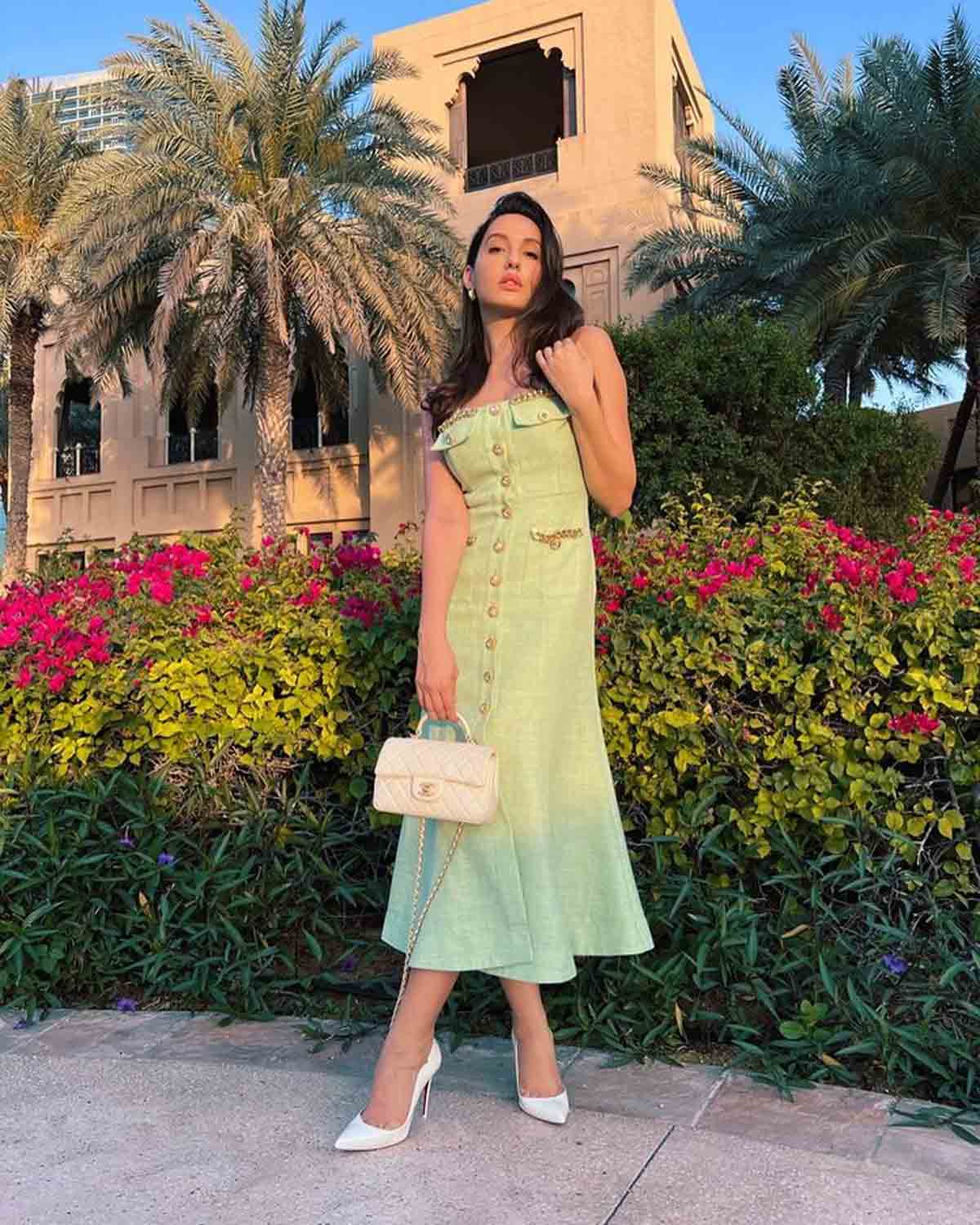 Nora Fatehi Wins Every Monochrome Look With Her Bodycon Dresses And Rs 6.7  Lakh Hermes Kelly Mini Handbag