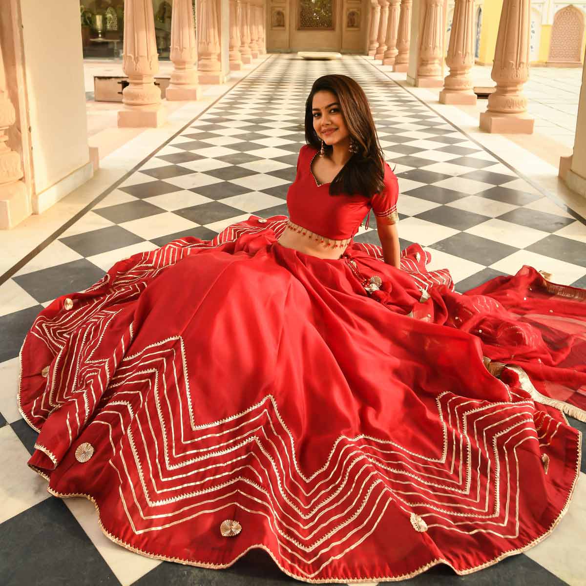 chanderi silk lehenga