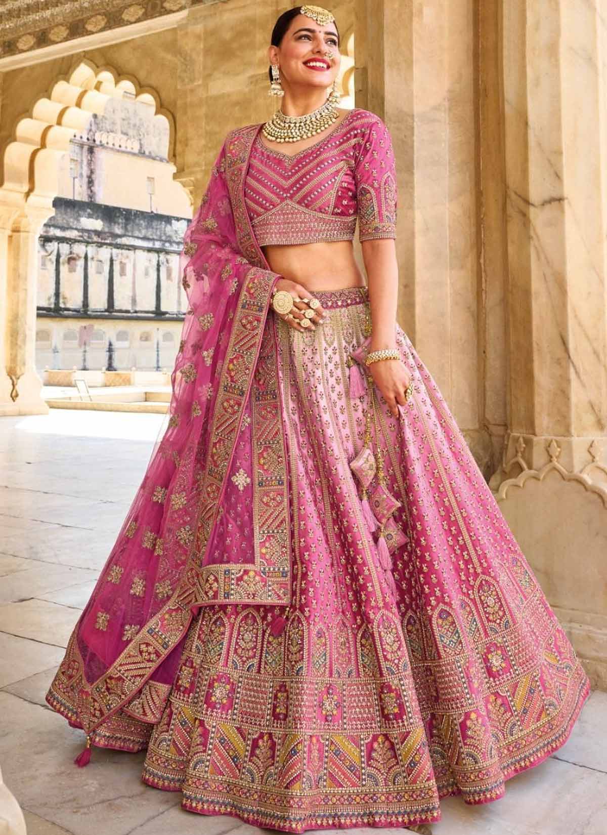 dual tone bridal lehenga