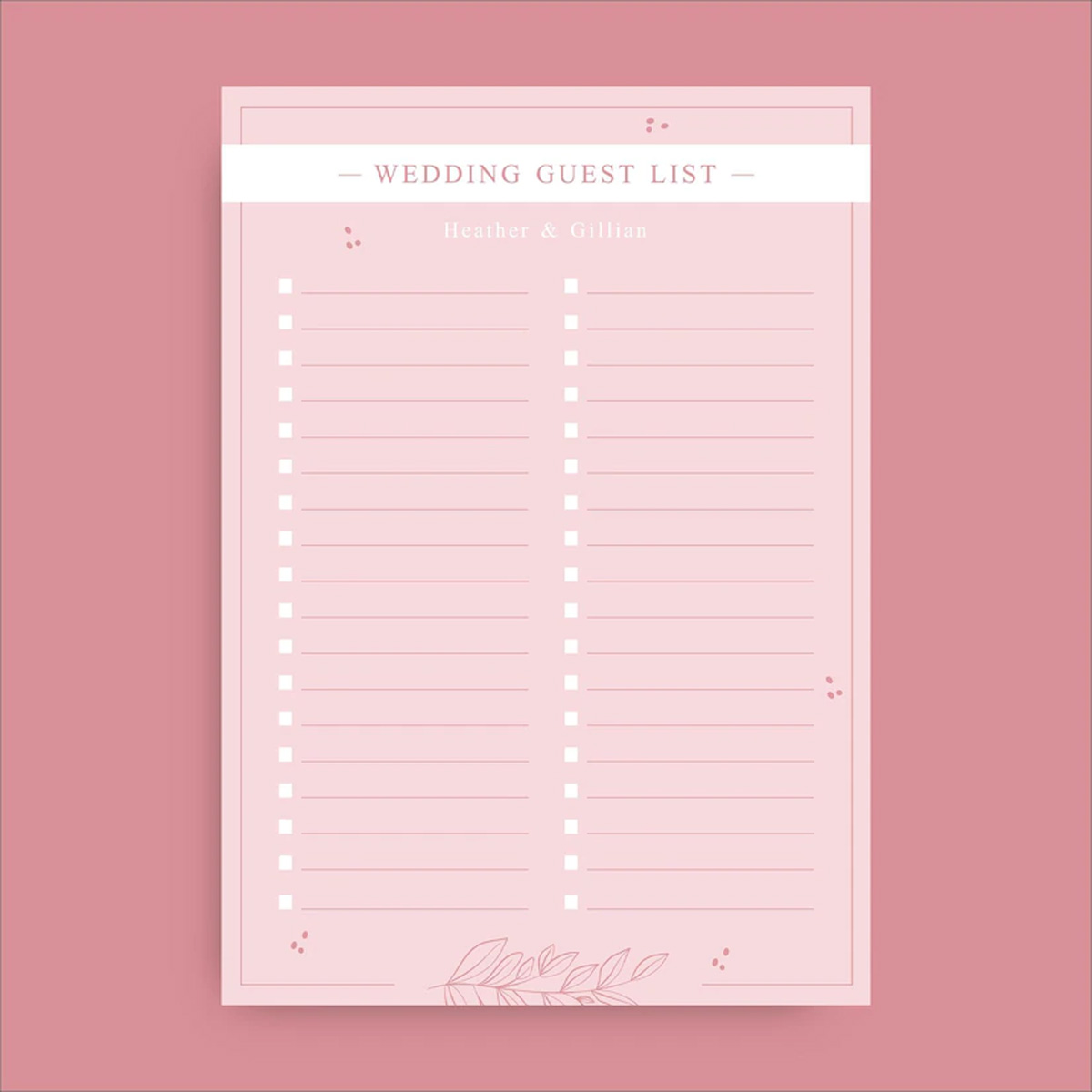 गेस्ट लिस्ट guest list