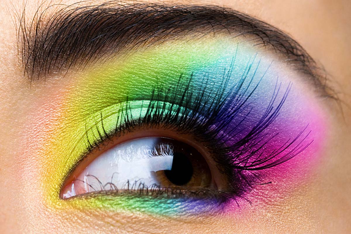 how to get rainbow eye makeup look