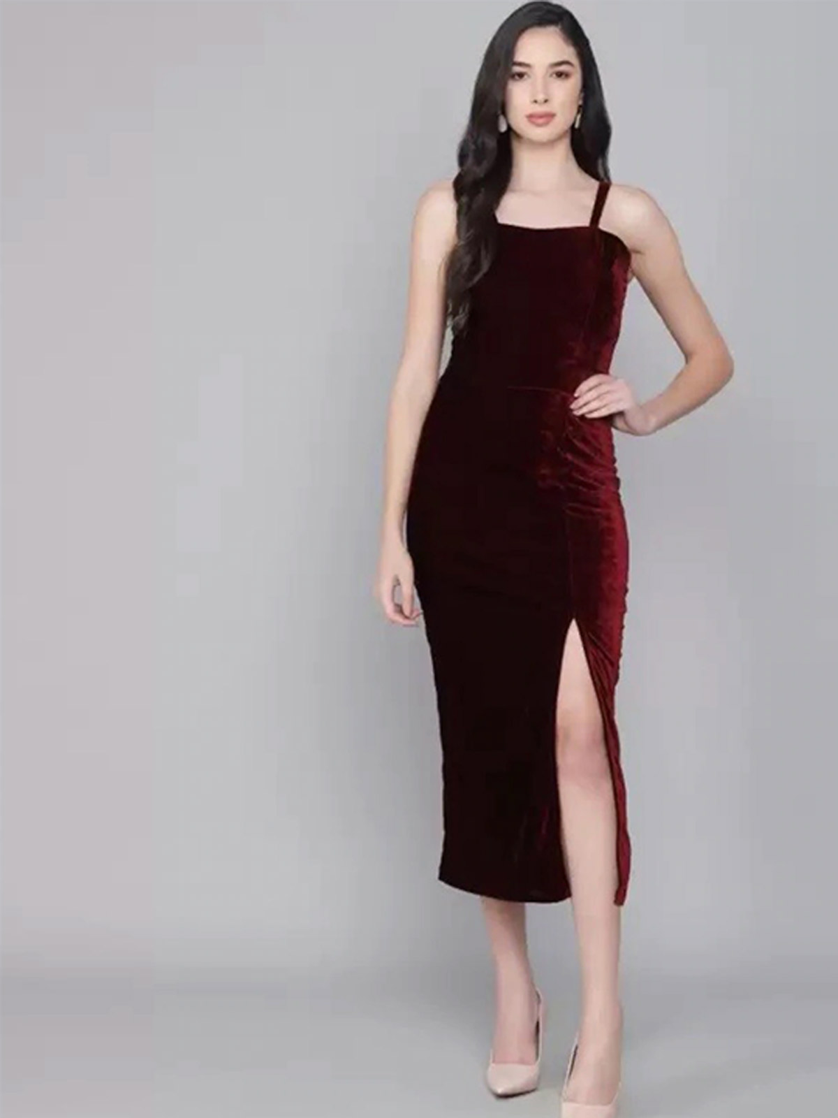 midi velvet dress