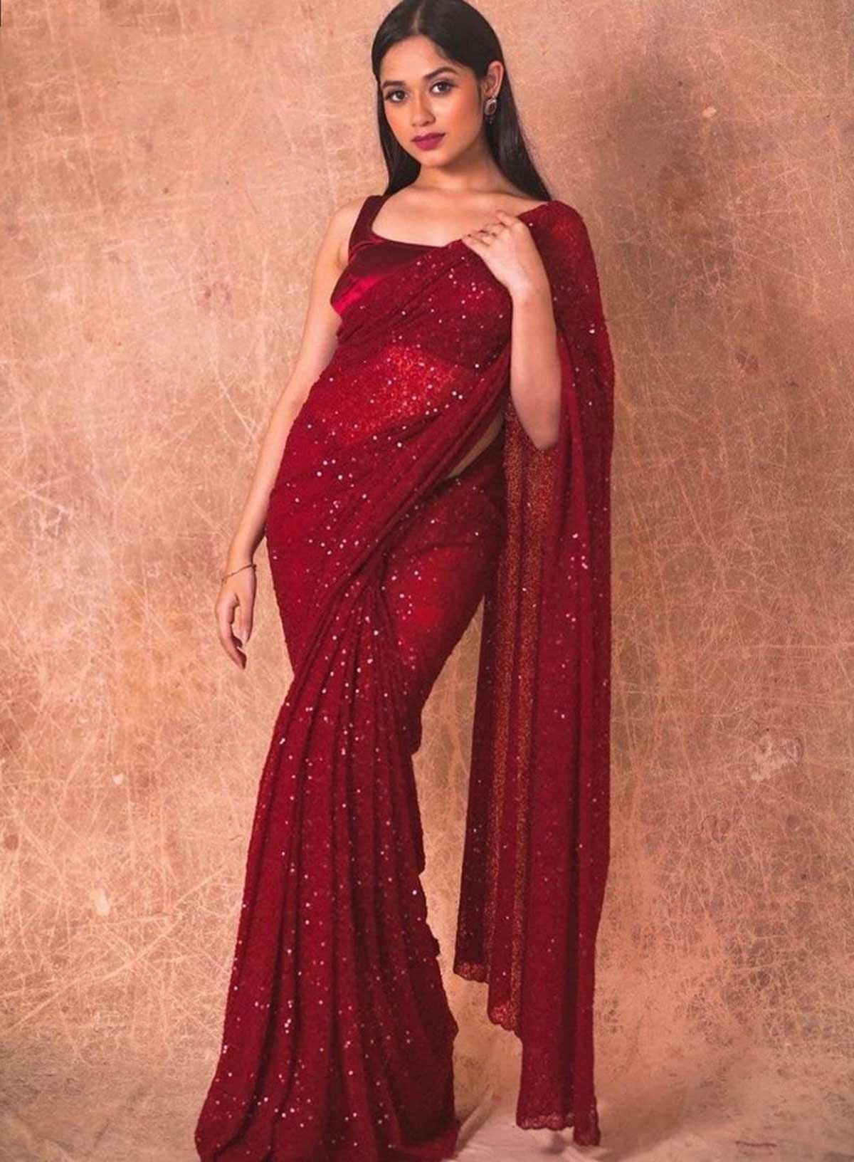 sequin saree for farewell party