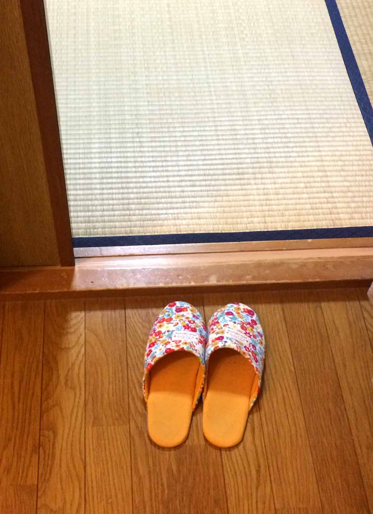 wearing slippers in store room