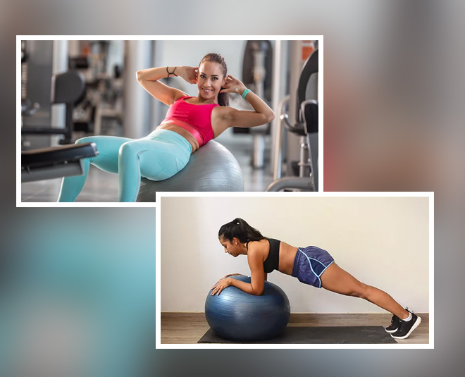 5 Gym Ball Exercises For Beginners At Home In Hindi 5 Gym Ball