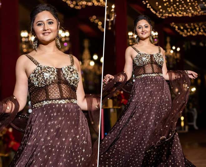 brown corset top gown