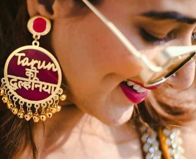 earrings personalised mehendi outfits