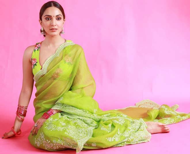 green saree look of kiara adavani