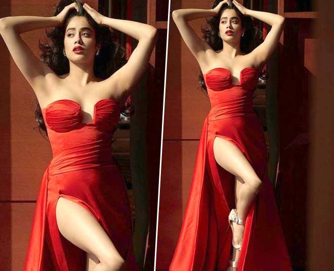 janhvi thigh high slit | Bollywood actresses