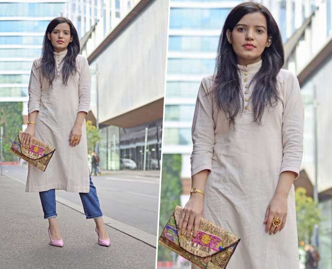 Premium Photo | Indian girl wear blue kurti and standing with indian style