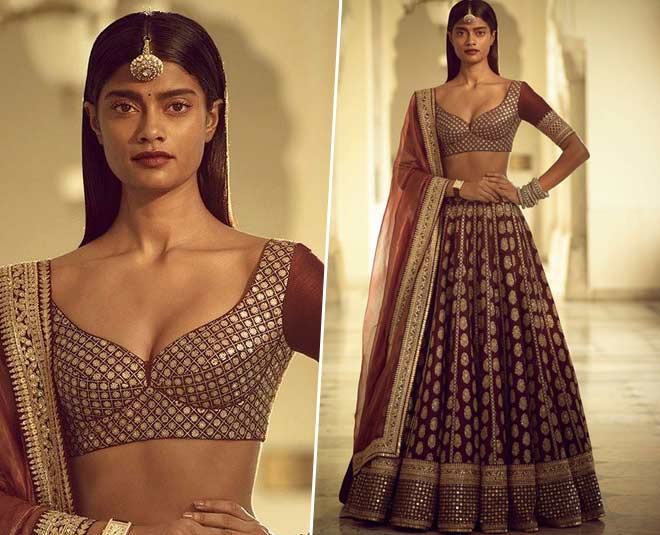 lehenga for dusky skin tone