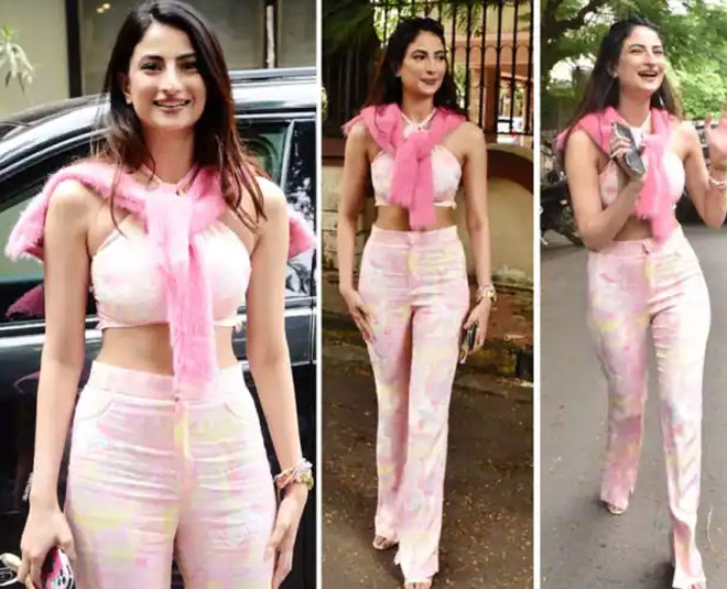 palak tiwari YK pink co ord set