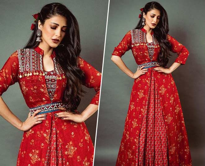 shruti haasan red look
