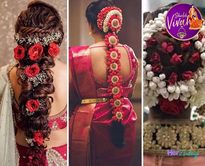 3 Flower Decoration Hairstyle for Bride in Hindi | 3 flower decoration  hairstyle for bride | HerZindagi