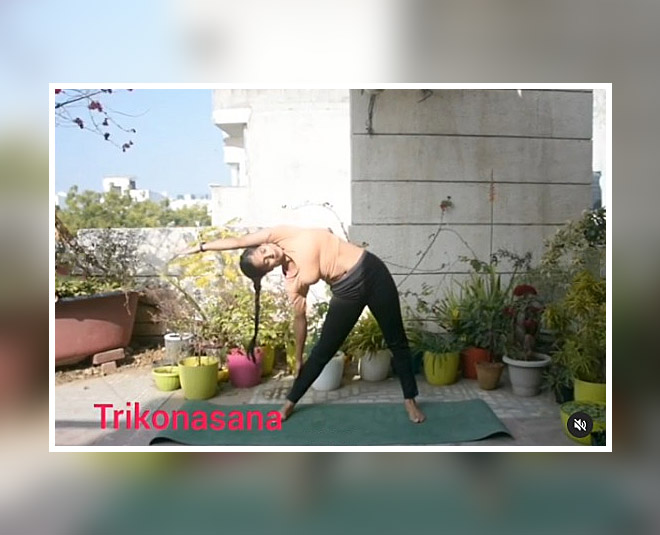 Trikonasana for belly fat