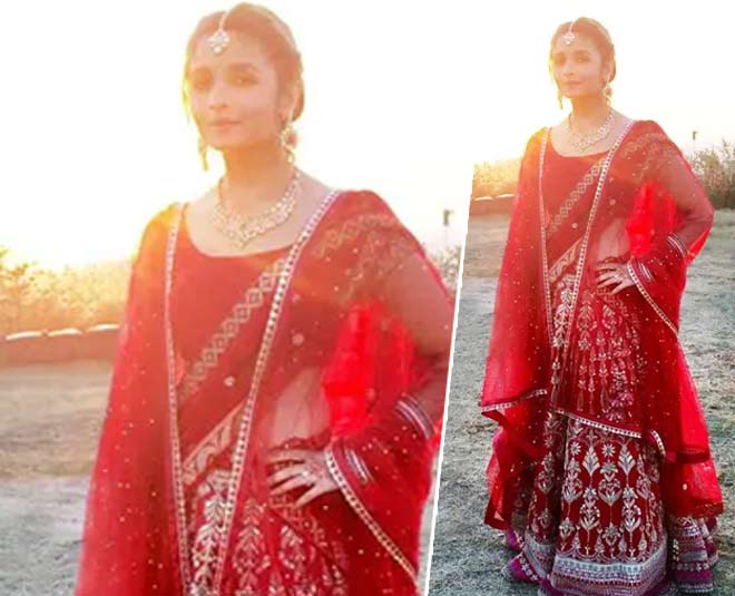 रेड लंहगा alia bhatt all bridal looks