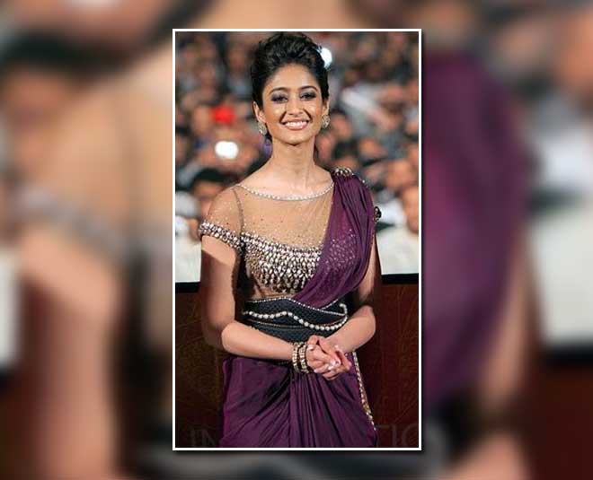 boat neck net blouse design