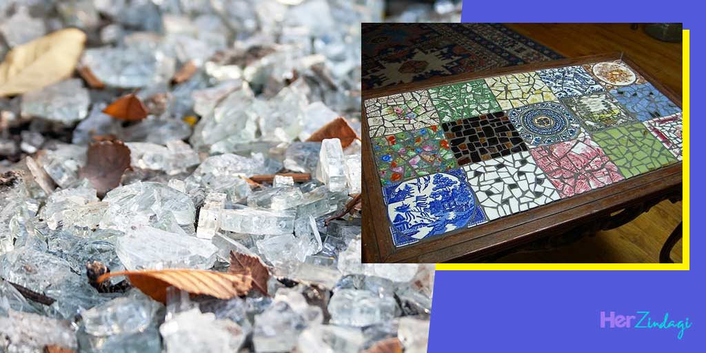 How To Reuse Broken Glass Piecesटूटे हुए कांच के टुकड़ों का कुछ इस तरह