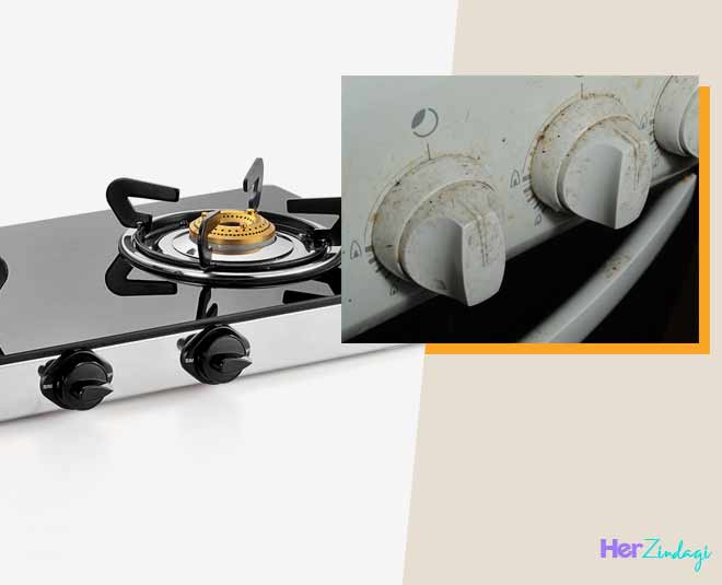 How to Clean Gas Stove Knob गैस स्टोव नॉब पर फंसी गंदगी को साफ करने के