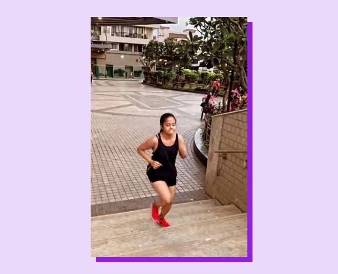 devoleena bhattacharjee stairs workout