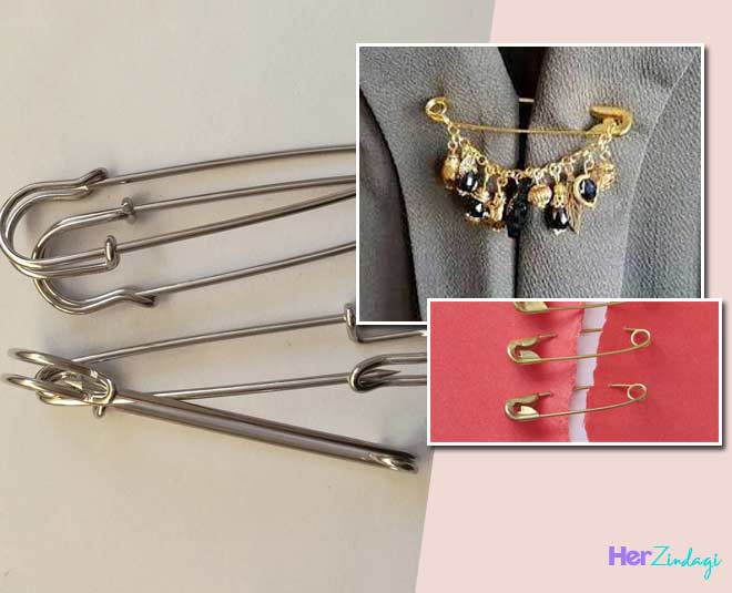 Safety pins for securing fabric