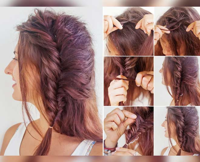 Quick and Easy Fishtail side braid//khajuri chooti\\#fishtail #hairstyle  #tutorial - YouTube