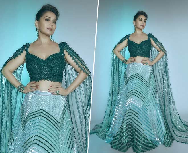 green lehenga