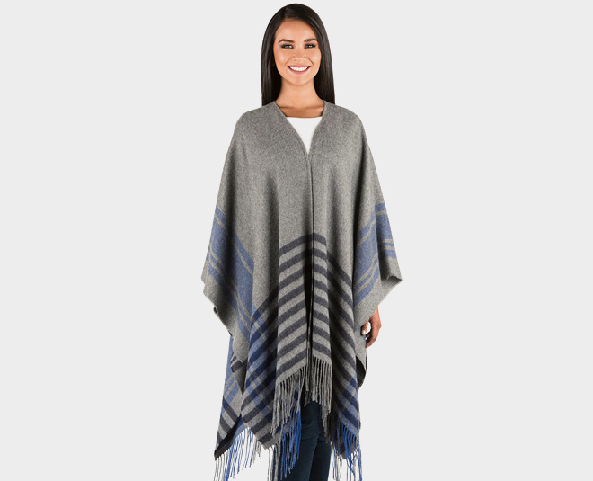 poncho style shawl look
