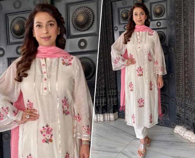 फ्लोरल प्रिंट व्हाइट सूट printed white suit