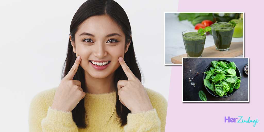 Spinach Eating Benefits for Glowing Skin By Expert in Hindiस्किन को