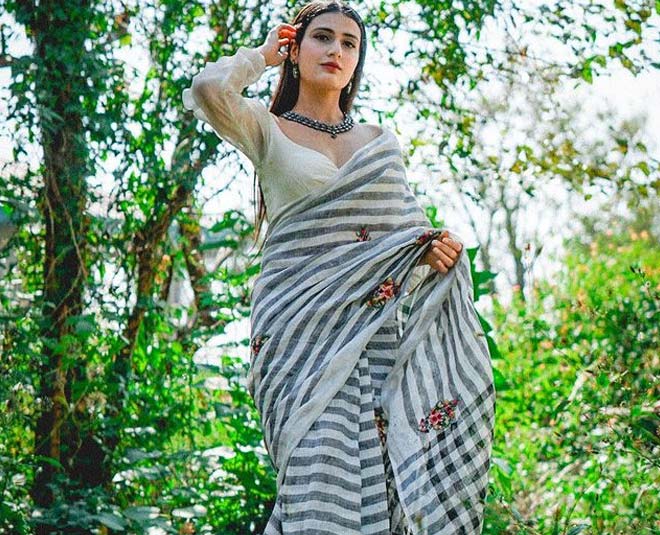 stripes fatima saree looks