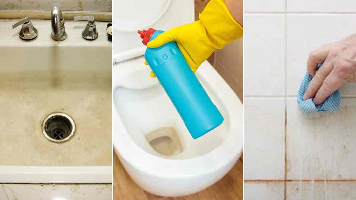 How to clean yellow stains from bathroom easy hacks