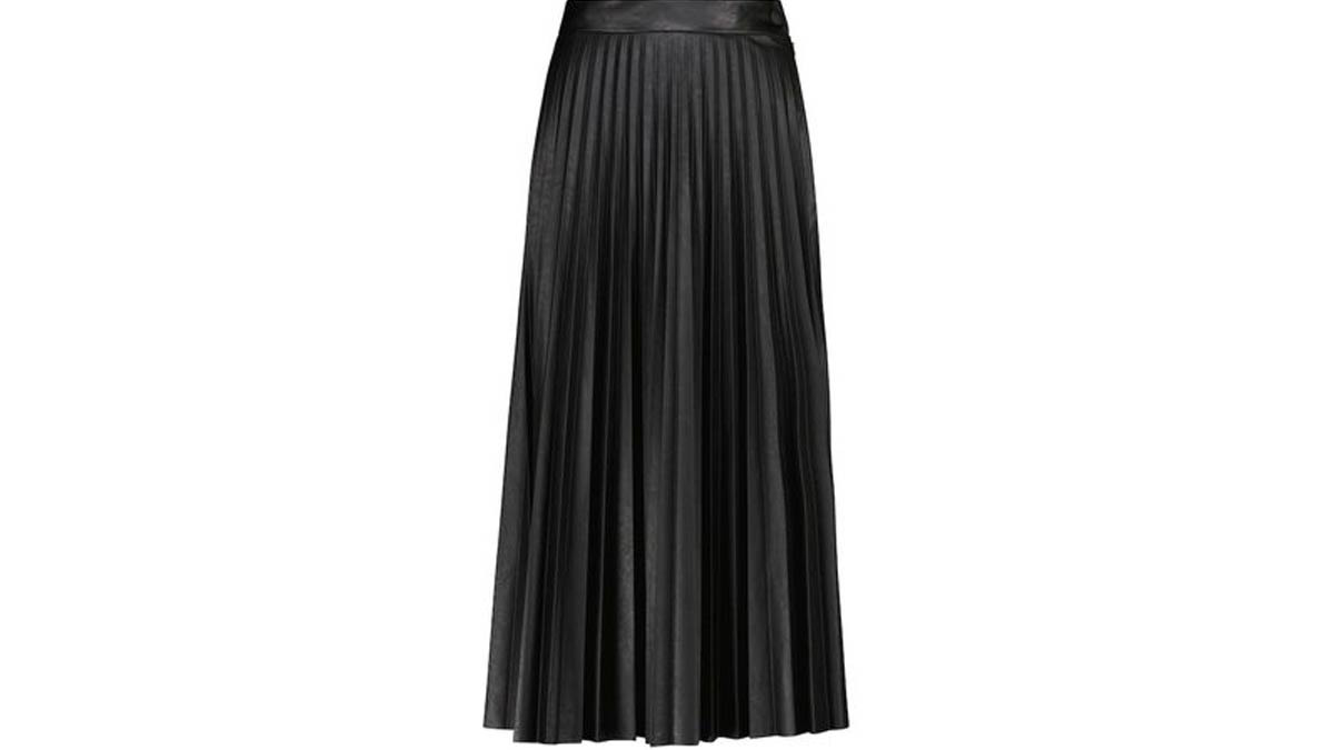 Leather Pleated Skirt