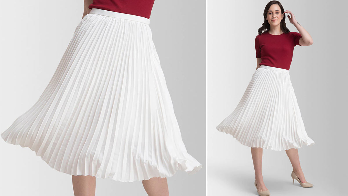 White Pleated Skirt