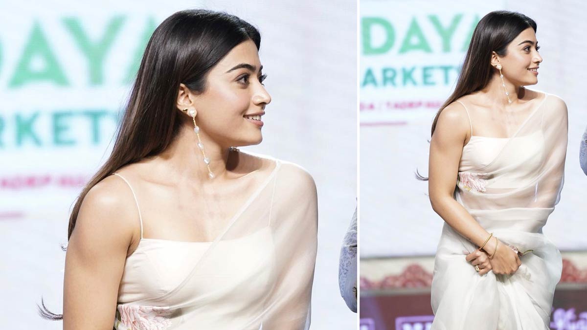 White Sheer Chiffon Saree